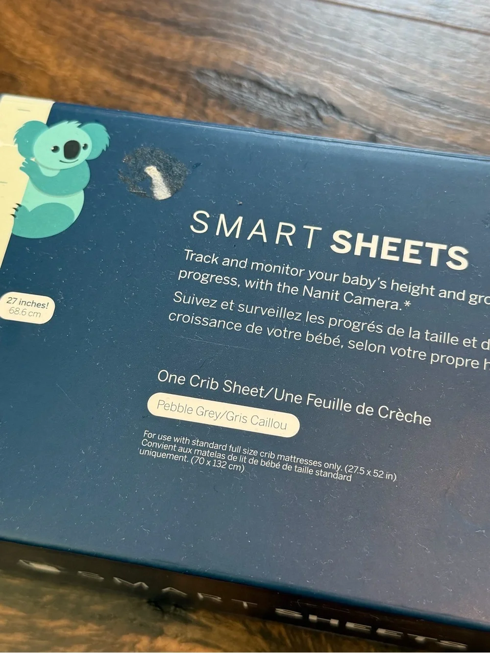 NEW Nanit Smart Sheets - Pebble Grey - Track Baby Growth‎ & Height - NIB